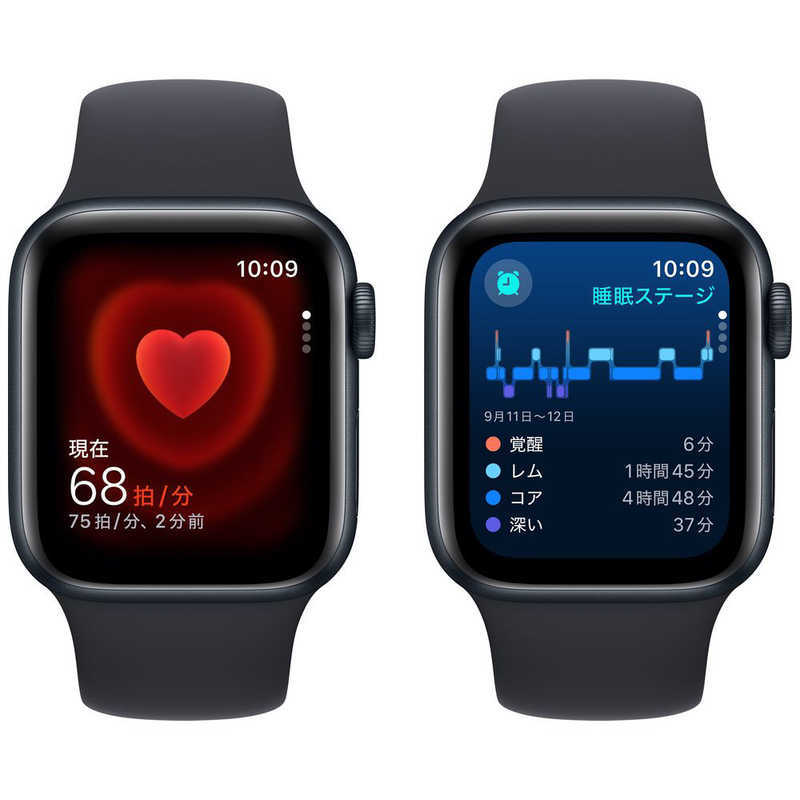 アップル アップル Apple Watch SE(GPSモデル)- 40mmミッドナイトアルミニウムケースとミッドナイトスポーツバンド - S/M MR9X3J/A MR9X3J/A
