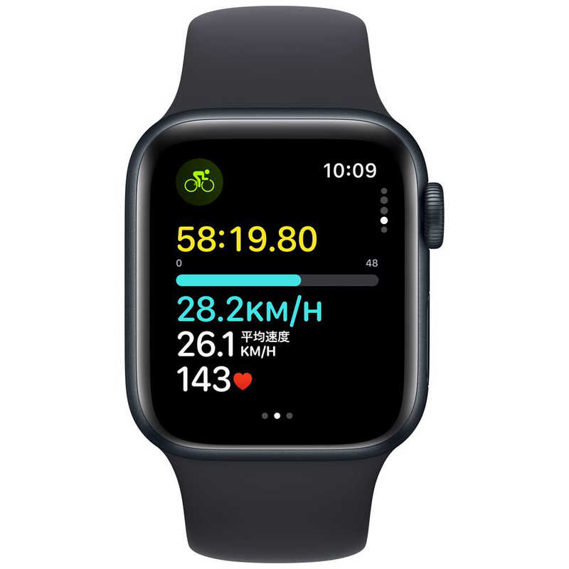 アップル アップル Apple Watch SE(GPSモデル)- 40mmミッドナイトアルミニウムケースとミッドナイトスポーツバンド - S/M MR9X3J/A MR9X3J/A