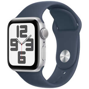 アップル Apple Watch SE(GPSモデル)- 40mmシルバーアルミニウムケースとストームブルースポーツバンド - S/M MRE13J/A