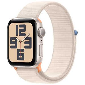 アップル Apple Watch SE(GPSモデル)- 44mmスターライトアルミニウムケースとスターライトスポーツループ MRE63J/A