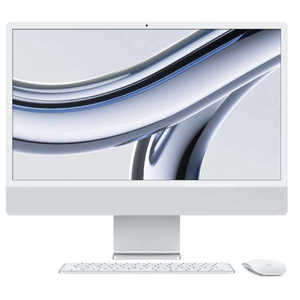 アップル 24インチiMac Retina 4.5Kディスプレイモデル： 8コアCPUと8コアGPUを搭載したApple M3チップ 256GB SSD - シルバー APPLE MQR93J/A