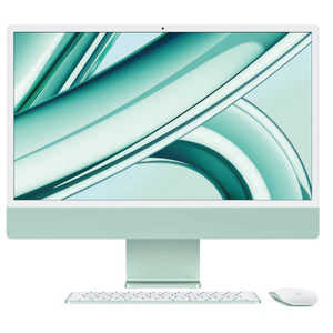 アップル 24インチiMac Retina 4.5Kディスプレイモデル： 8コアCPUと8コアGPUを搭載したApple M3チップ 256GB SSD - グリーン APPLE MQRA3J/A