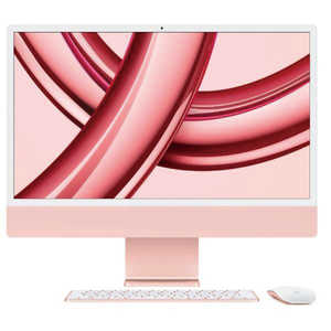 アップル 24インチiMac Retina 4.5Kディスプレイモデル： 8コアCPUと8コアGPUを搭載したApple M3チップ 256GB SSD - ピンク APPLE MQRD3J/A