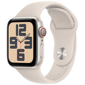アップル Apple Watch SE(GPS ＋ Cellularモデル)- 40mmケースとスターライトスポーツバンド - M/L スターライトアルミニウム MRG13JA