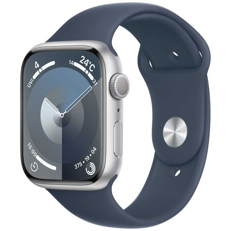 アップル アップル Apple Watch Series 9(GPSモデル)- 45mmシルバーアルミニウムケースとストームブルースポーツバンド - M/L MR9E3J/A MR9E3J/A