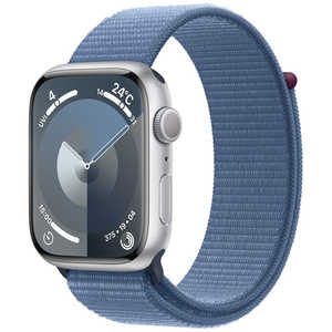 アップル Apple Watch Series 9(GPSモデル)- 45mmシルバーアルミニウムケースとウインターブルースポーツループ MR9F3J/A