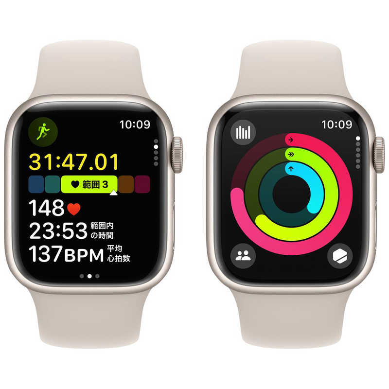 アップル アップル Apple Watch Series 9(GPSモデル)- 41mmスターライトアルミニウムケースとスターライトスポーツバンド - S/M MR8T3J/A MR8T3J/A
