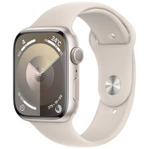 アップル Apple Watch Series 9(GPSモデル)- 45mmスターライトアルミニウムケースとスターライトスポーツバンド - M/L MR973J/A