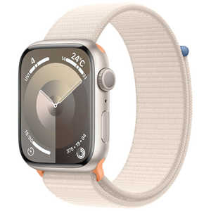 アップル Apple Watch Series 9(GPSモデル)- 45mmスターライトアルミニウムケースとスターライトスポーツループ MR983J/A