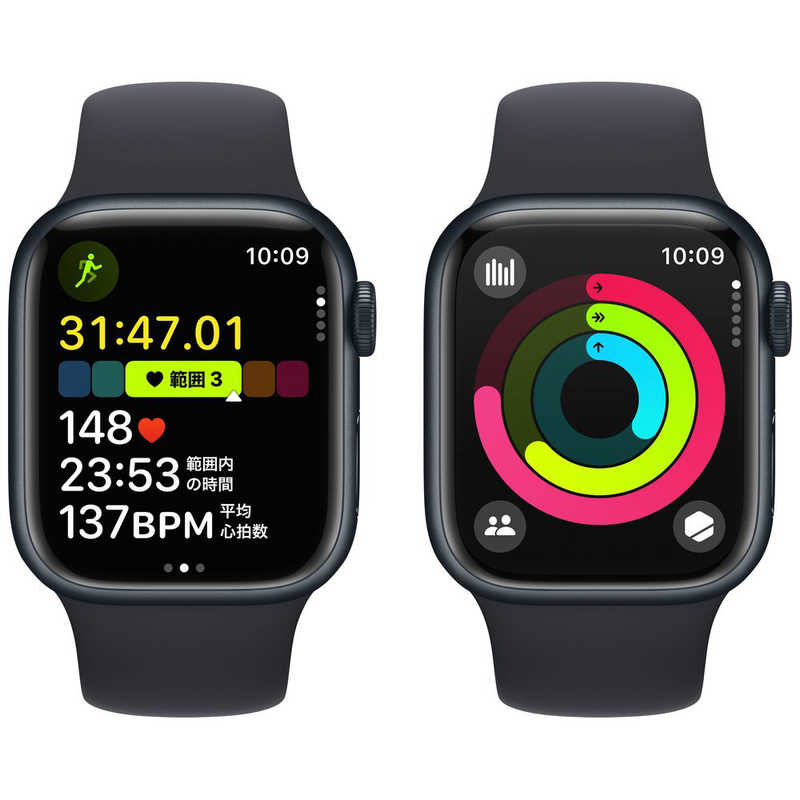 アップル アップル Apple Watch Series 9(GPSモデル)- 41mmミッドナイトアルミニウムケースとミッドナイトスポーツバンド - S/M MR8W3J/A MR8W3J/A