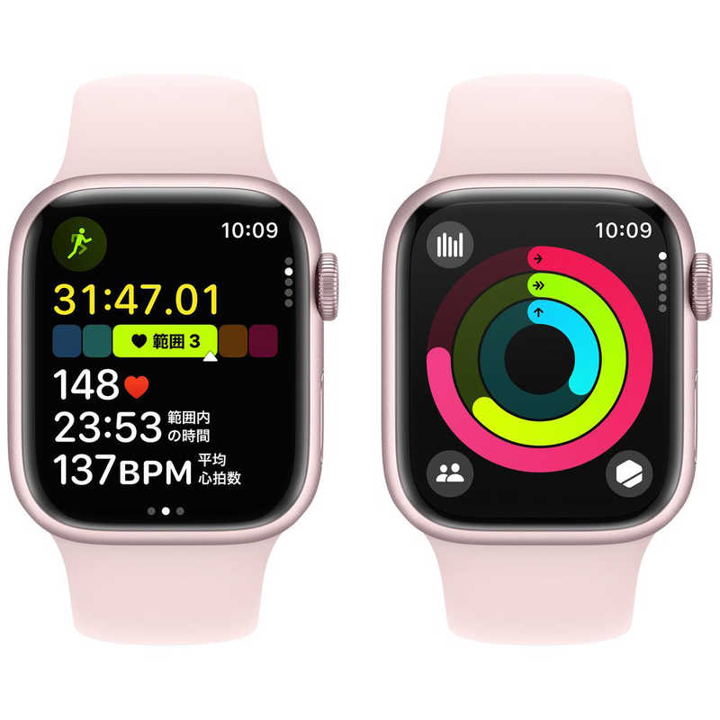 アップル アップル Apple Watch Series 9(GPSモデル)- 41mmピンクアルミニウムケースとライトピンクスポーツバンド - S/M MR933J/A MR933J/A