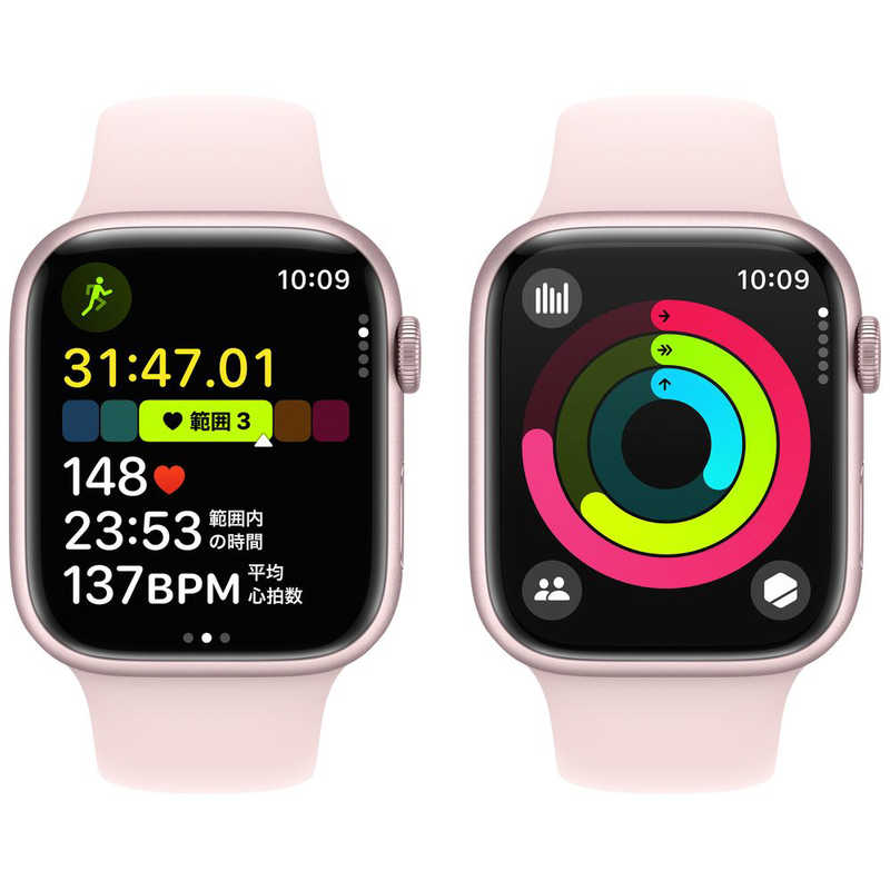 アップル アップル Apple Watch Series 9(GPSモデル)- 45mmピンクアルミニウムケースとライトピンクスポーツバンド - M/L MR9H3J/A MR9H3J/A
