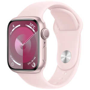 åץ Apple Watch Series 9(GPSǥ)- 41mmԥ󥯥ߥ˥ॱȥ饤ȥԥ󥯥ݡĥХ - M/L MR943J/A