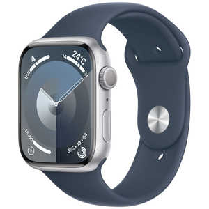 アップル Apple Watch Series 9(GPSモデル)- 45mmシルバーアルミニウムケースとストームブルースポーツバンド - S/M MR9D3J/A アップル Apple Watch Series 9(GPSモデル)- 45mmシルバーアルミニウムケースとストームブルースポーツバンド - S/M MR9D3J/A