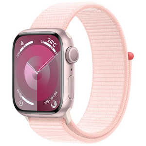 アップル Apple Watch Series 9(GPSモデル)- 41mmピンクアルミニウムケースとライトピンクスポーツループ MR953J/A