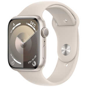 アップル Apple Watch Series 9(GPSモデル)- 45mmスターライトアルミニウムケースとスターライトスポーツバンド - S/M MR963J/A アップル Apple Watch Series 9(GPSモデル)- 45mmスターライトアルミニウムケースとスターライトスポーツバンド - S/M MR963J/A