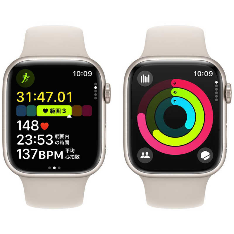 アップル アップル Apple Watch Series 9(GPS ＋ Cellularモデル)- 45mmケースとスターライトスポーツバンド - S/M スターライトアルミニウム MRM83JA MRM83JA