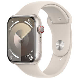 アップル Apple Watch Series 9(GPS ＋ Cellularモデル)- 45mmケースとスターライトスポーツバンド - S/M スターライトアルミニウム MRM83JA