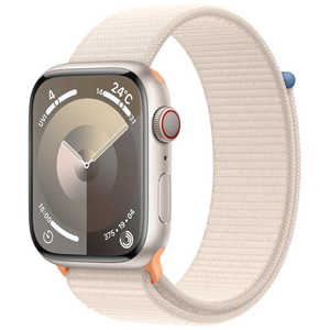 アップル Apple Watch Series 9(GPS ＋ Cellularモデル)- 45mmケースとスターライトスポーツループ スターライトアルミニウム MRMA3JA