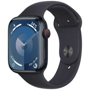 アップル Apple Watch Series 9(GPS ＋ Cellularモデル)- 45mmケースとミッドナイトスポーツバンド - S/M ミッドナイトアルミニウム MRMC3JA