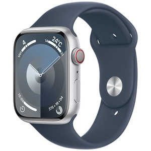 アップル Apple Watch Series 9(GPS ＋ Cellularモデル)- 45mmケースとストームブルースポーツバンド - S/M シルバーアルミニウム MRMG3JA