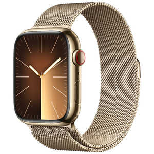 アップル Apple Watch Series 9(GPS ＋ Cellularモデル)- 45mmケースとゴールドミラネーゼループ ゴールドステンレススチール MRMU3JA