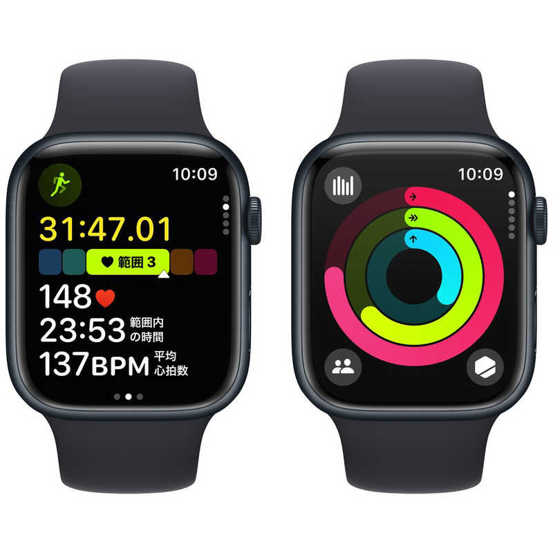 アップル アップル Apple Watch Series 9(GPS ＋ Cellularモデル)- 45mmケースとミッドナイトスポーツバンド - M/L ミッドナイトアルミニウム MRMD3JA MRMD3JA