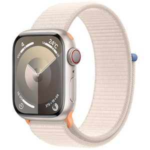 アップル Apple Watch Series 9(GPS ＋ Cellularモデル)- 41mmケースとスターライトスポーツループ スターライトアルミニウム MRHQ3JA