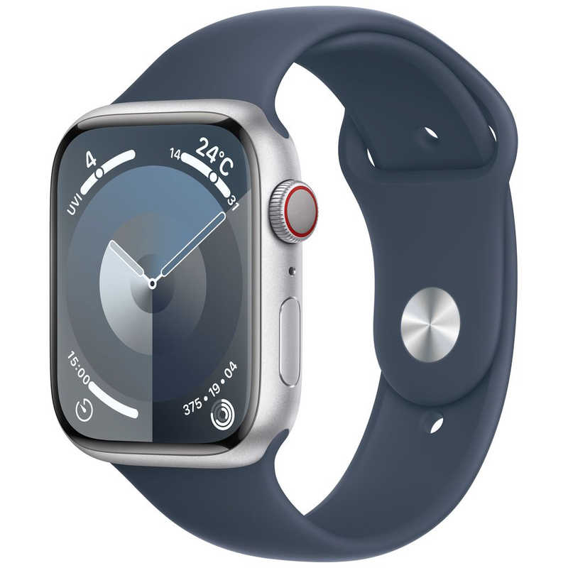 アップル アップル Apple Watch Series 9(GPS ＋ Cellularモデル)- 45mmケースとストームブルースポーツバンド - M/L シルバーアルミニウム MRMH3JA MRMH3JA