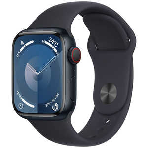 アップル Apple Watch Series 9(GPS ＋ Cellularモデル)- 41mmケースとミッドナイトスポーツバンド - M/L ミッドナイトアルミニウム MRHT3JA