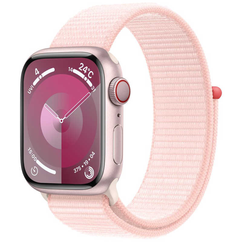 アップル アップル Apple Watch Series 9(GPS ＋ Cellularモデル)- 41mmケースとライトピンクスポーツループ ピンクアルミニウム MRJ13JA MRJ13JA