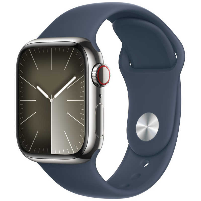 アップル アップル Apple Watch Series 9(GPS ＋ Cellularモデル)- 41mmケースとストームブルースポーツバンド - S/M シルバーステンレススチール MRJ23JA MRJ23JA
