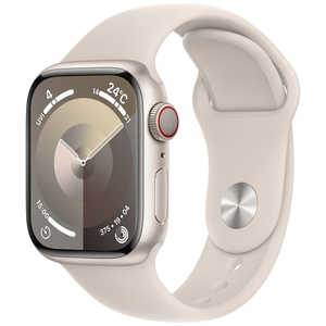 アップル Apple Watch Series 9(GPS ＋ Cellularモデル)- 41mmケースとスターライトスポーツバンド - S/M スターライトアルミニウム MRHN3JA