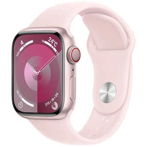 åץ Apple Watch Series 9(GPS  Cellularǥ)- 41mmȥ饤ȥԥ󥯥ݡĥХ - M/L ԥ󥯥ߥ˥ MRJ03JA