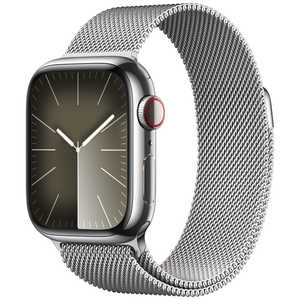 アップル Apple Watch Series 9(GPS ＋ Cellularモデル)- 41mmケースとシルバーミラネーゼループ シルバーステンレススチール MRJ43JA