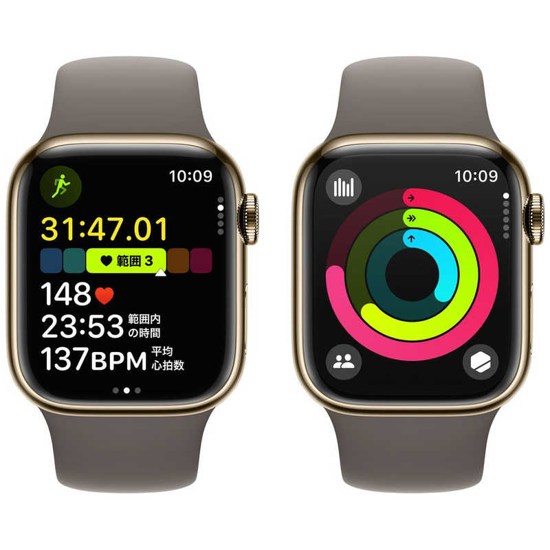 アップル アップル Apple Watch Series 9(GPS ＋ Cellularモデル)- 41mmケースとクレイスポーツバンド - S/M ゴールドステンレススチール MRJ53JA MRJ53JA