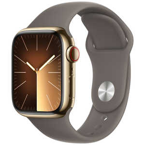 アップル Apple Watch Series 9(GPS ＋ Cellularモデル)- 41mmケースとクレイスポーツバンド - S/M ゴールドステンレススチール MRJ53JA