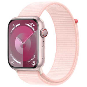 アップル Apple Watch Series 9(GPS ＋ Cellularモデル)- 45mmケースとライトピンクスポーツループ ピンクアルミニウム MRMM3JA