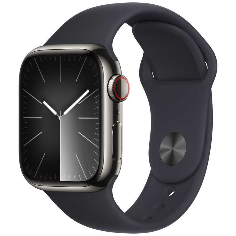 アップル アップル Apple Watch Series 9(GPS ＋ Cellularモデル)- 41mmケースとミッドナイトスポーツバンド - S/M グラファイトステンレススチール MRJ83JA MRJ83JA