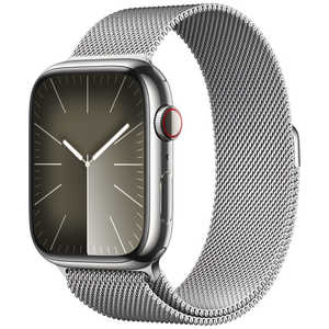 アップル Apple Watch Series 9(GPS ＋ Cellularモデル)- 45mmケースとシルバーミラネーゼループ シルバーステンレススチール MRMQ3JA
