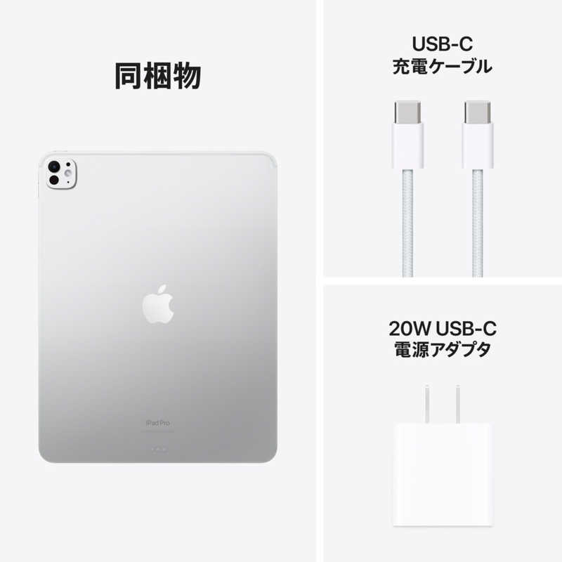 アップル アップル 13インチ iPad Pro Apple M4 10コアCPU 10コアGPU 13型 Wi-Fiモデル 1TB Nano-textureガラス搭載 シルバー MWRG3J/A MWRG3J/A