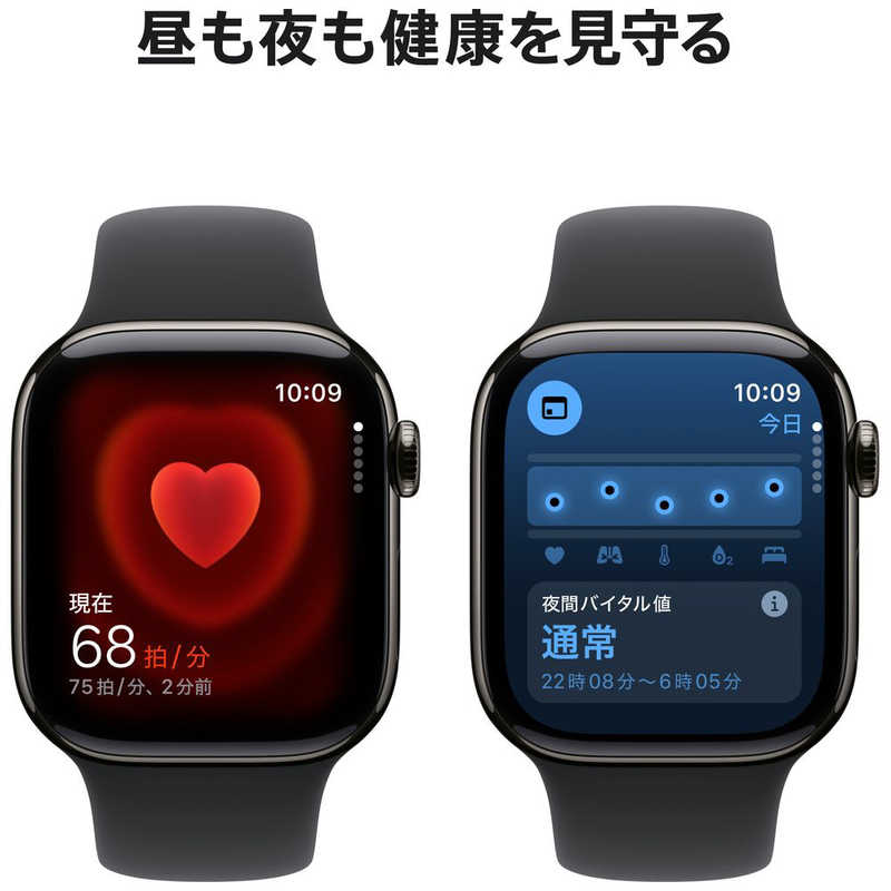 アップル アップル Apple Watch Series 10(GPS ＋ Cellularモデル)- 42mmスレートチタニウムケースとブラックスポーツバンド - M/L MWXH3JA MWXH3JA