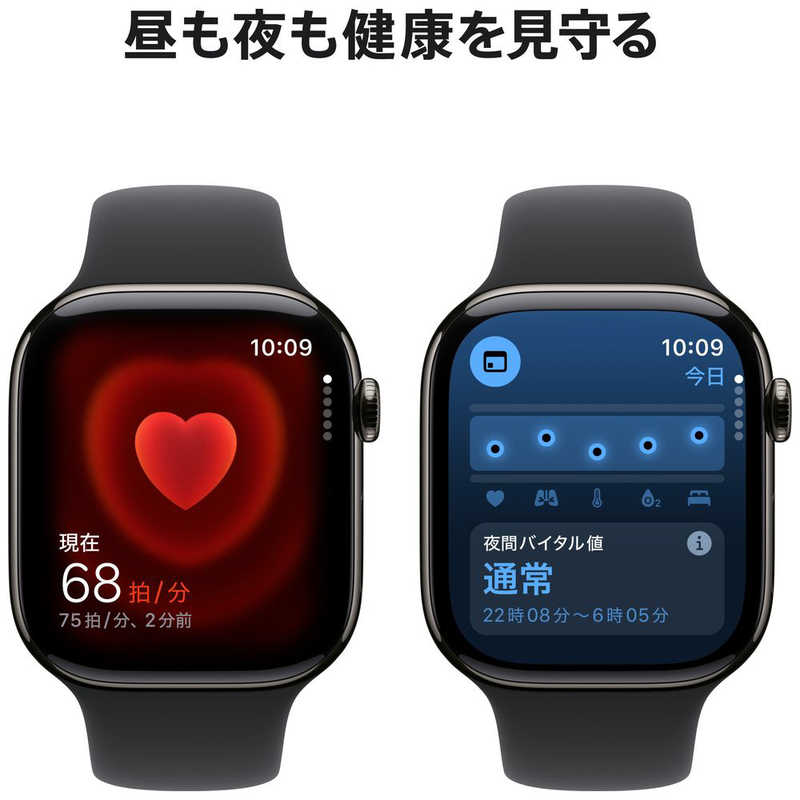アップル アップル Apple Watch Series 10(GPS ＋ Cellularモデル)- 46mmスレートチタニウムケースとブラックスポーツバンド - S/M MWYD3JA MWYD3JA