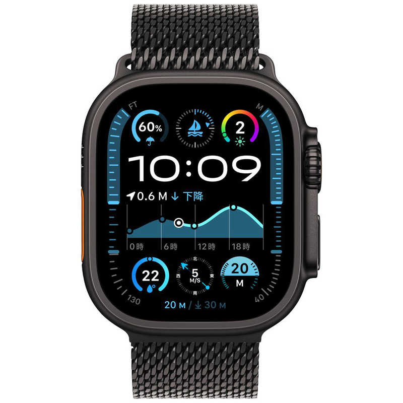 アップル アップル Apple Watch Ultra 2(GPS ＋ Cellularモデル)- 49mmブラックチタニウムケースとブラックチタニウムミラネーゼループ - L MX5V3JA MX5V3JA