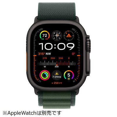 アップル 49mmケース用ダークグリーンアルパインループ - S - ブラック