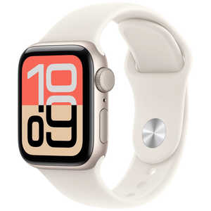 アップル Apple Watch SE 3(GPSモデル)- 40mmスターライトアルミニウムケースとスターライトスポーツバンド - M/L MEH54J/A アップル Apple Watch SE 3(GPSモデル)- 40mmスターライトアルミニウムケースとスターライトスポーツバンド - M/L MEH54J/A