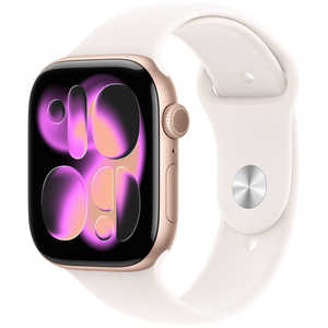 アップル Apple Watch Series 11(GPS + Cellularモデル)- 46mmローズゴールドアルミニウムケースとライトブラッシュスポーツバンド - S/M MFCG4J/A アップル Apple Watch Series 11(GPS + Cellularモデル)- 46mmローズゴールドアルミニウムケースとライトブラッシュスポーツバンド - S/M MFCG4J/A