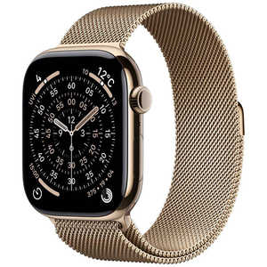 アップル Apple Watch Series 11(GPS + Cellularモデル)- 46mmゴールドチタニウムケースとゴールドミラネーゼループ - M/L MFD84J/A アップル Apple Watch Series 11(GPS + Cellularモデル)- 46mmゴールドチタニウムケースとゴールドミラネーゼループ - M/L MFD84J/A
