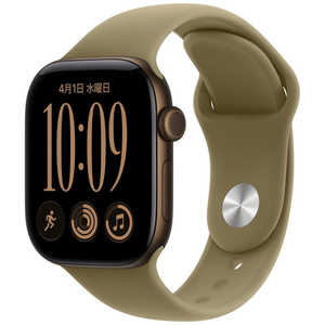アップル Apple Watch Series 12(GPSモデル) 42mmダークブロンズアルミニウムケースとオリーブスポーツバンド  S/M MJEF4X/A