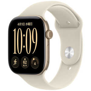 アップル Apple Watch Series 12(GPSモデル) 46mmライトゴールドアルミニウムケースとサンドスポーツバンド  S/M MJEN4X/A